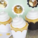 Personalized Metallic Foil Cupcake Wrappers & Cupcake Toppers (Set of 24) - Baby