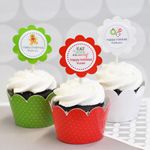 Personalized Winter Cupcake Wrappers & Cupcake Toppers (Set of 24)