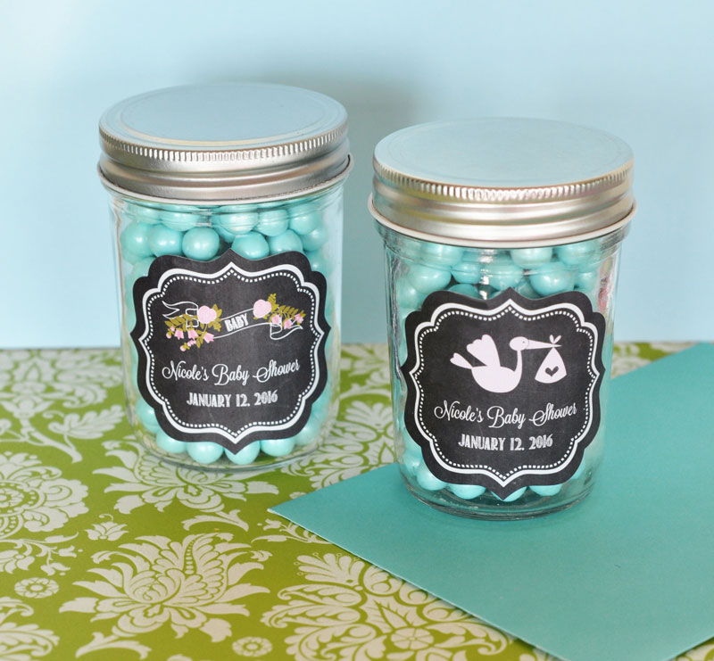 Metallic Foil Baby Mini Glass Cookie Jars