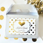 Personalized Metallic Foil Mini Gable Boxes (set of 12) - Wedding