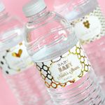 Personalized Metallic Foil Water Bottle Labels - Baby
