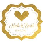 Personalized Metallic Foil Frame Labels - Wedding