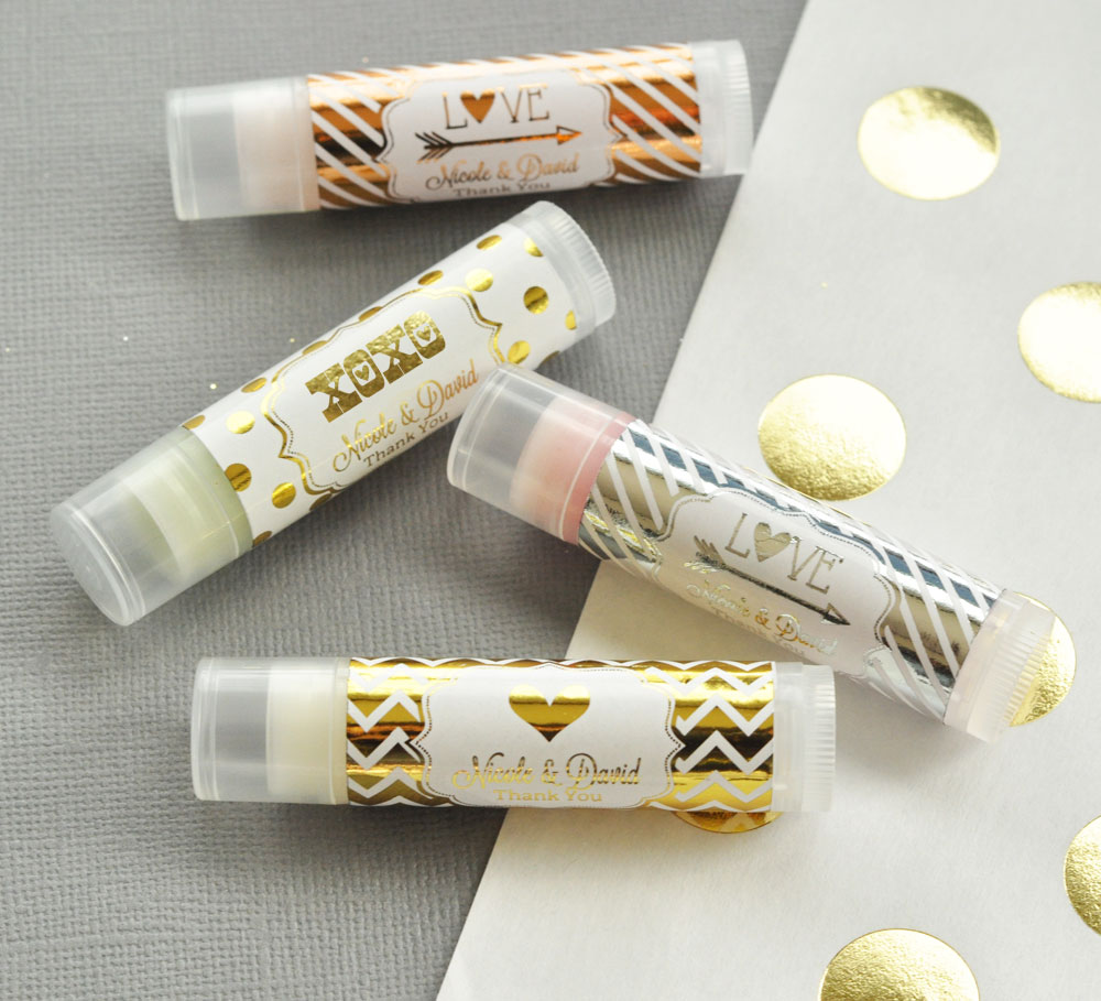 Personalized Metallic Foil Lip Balm Tubes from HotRef