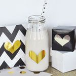 DIY Gold & Silver Foil Heart Stickers (Set of 24)
