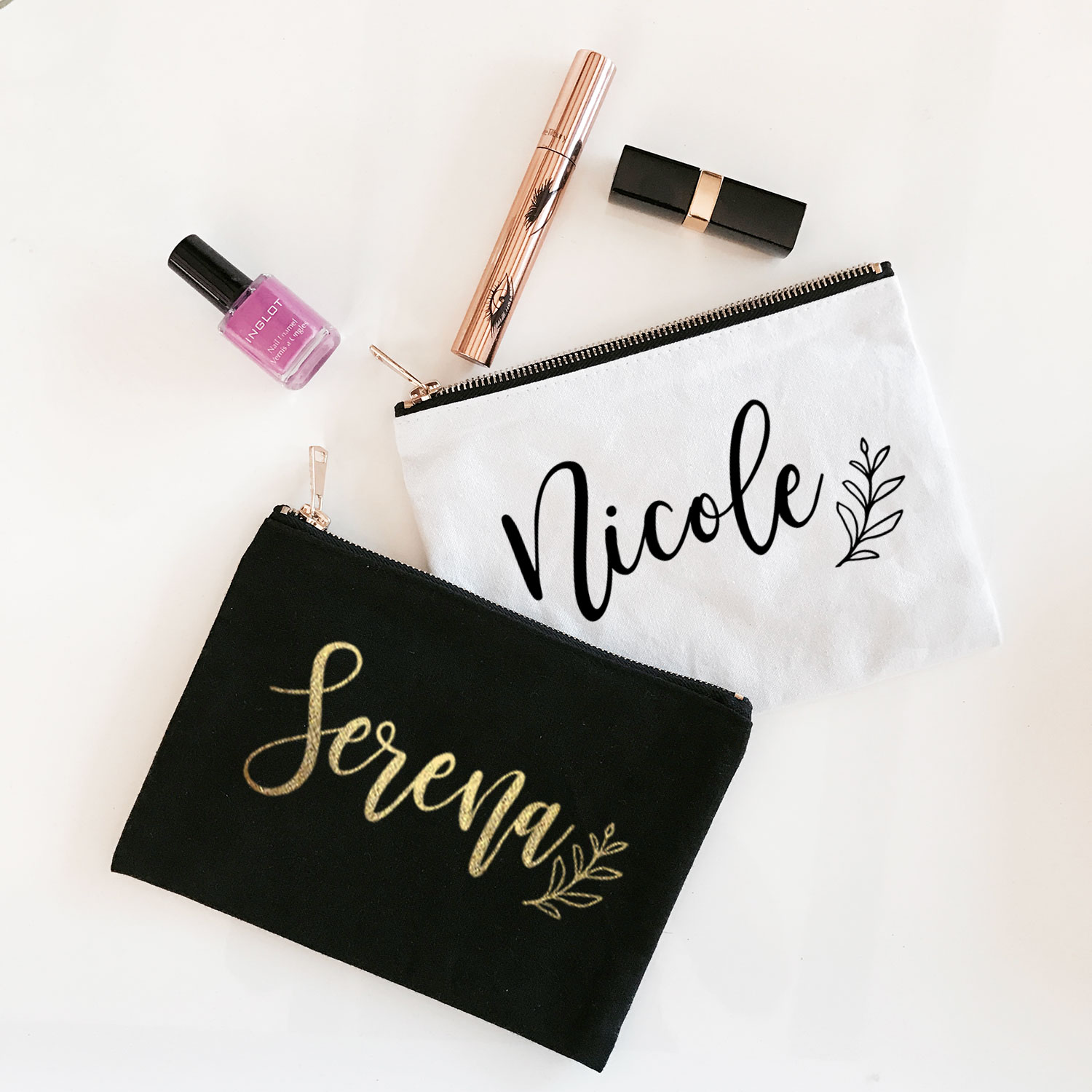 Event Blossom Personalized Clear Vinyl Cosmetic Bag w/ Metallic Edges