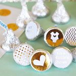 Personalized Metallic Foil Hershey's&reg; Kisses Labels Trio (set of 108) - Baby