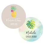 Personalized Tropical Beach Round Labels