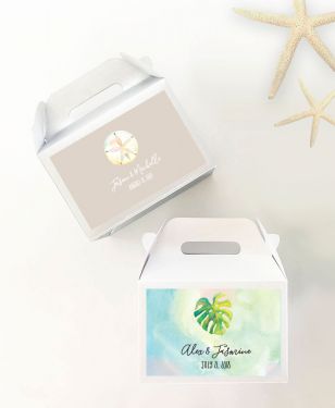 Personalized Tropical Beach Mini Gable Boxes (set of 12)