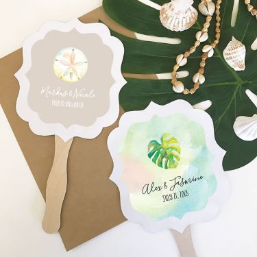 Personalized Tropical Beach Paddle Fans