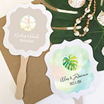 Personalized Tropical Beach Paddle Fans