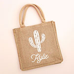 Desert Cactus Burlap Tote