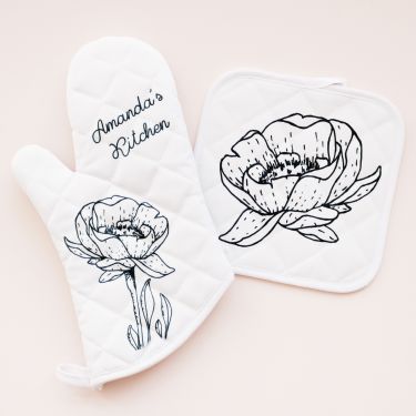 Personalized Floral Oven Mitts