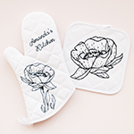 Personalized Floral Oven Mitts