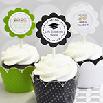 Personalized Graduation Cupcake Wrappers & Cupcake Toppers (Set of 24)