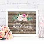 Floral Garden Custom Text Wedding Sign