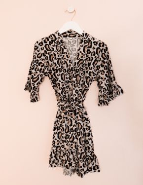 Girls Leopard Robe