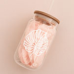 Palm Leaf Iced Coffee Glass