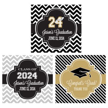 Personalized Graduation 2" Square Favor Labels & Tags