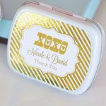 Personalized Metallic Foil Mint Tins - Wedding