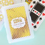 Personalized Metallic Foil Playing Cards - Wedding