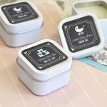 Chalkboard Baby Shower Personalized Square Candle Tins