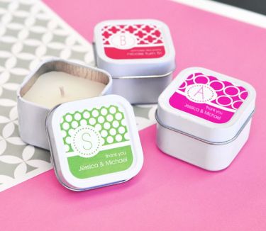 MOD Pattern Monogram Square Candle Tins