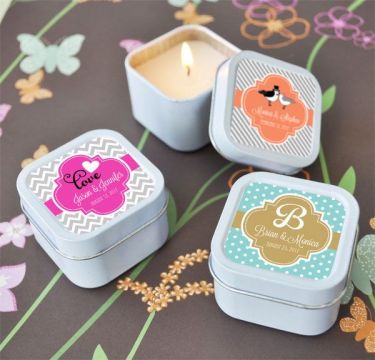 Personalized Square Theme Candle Tins