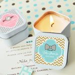 Personalized Square Baby Shower Candle Tins