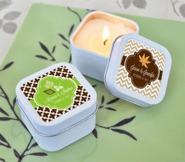 Personalized Fall Square Candle Tins