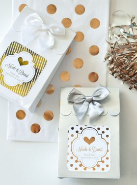 Sweet Shoppe Candy Boxes - Metallic Foil Wedding (set of 12)