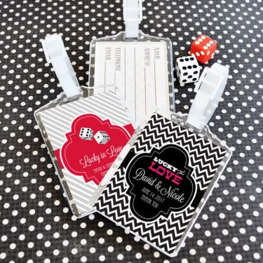 Wholesale Wedding Favors, Party Favors, by Event Blossom Personalized Vegas Acrylic Luggage Tags