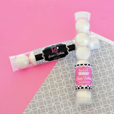 Personalized Sweet 16 or 15 Candy Tubes