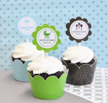MOD Baby Silhouette Cupcake Wrappers & Cupcake Toppers (Set of 24)