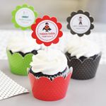 Personalized MOD Kid's Birthday Cupcake Wrappers & Cupcake Toppers (Set of 24)