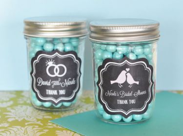 Chalkboard Wedding Personalized Mini Mason Jars