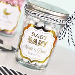 Personalized Metallic Foil Mini Mason Jars - Baby