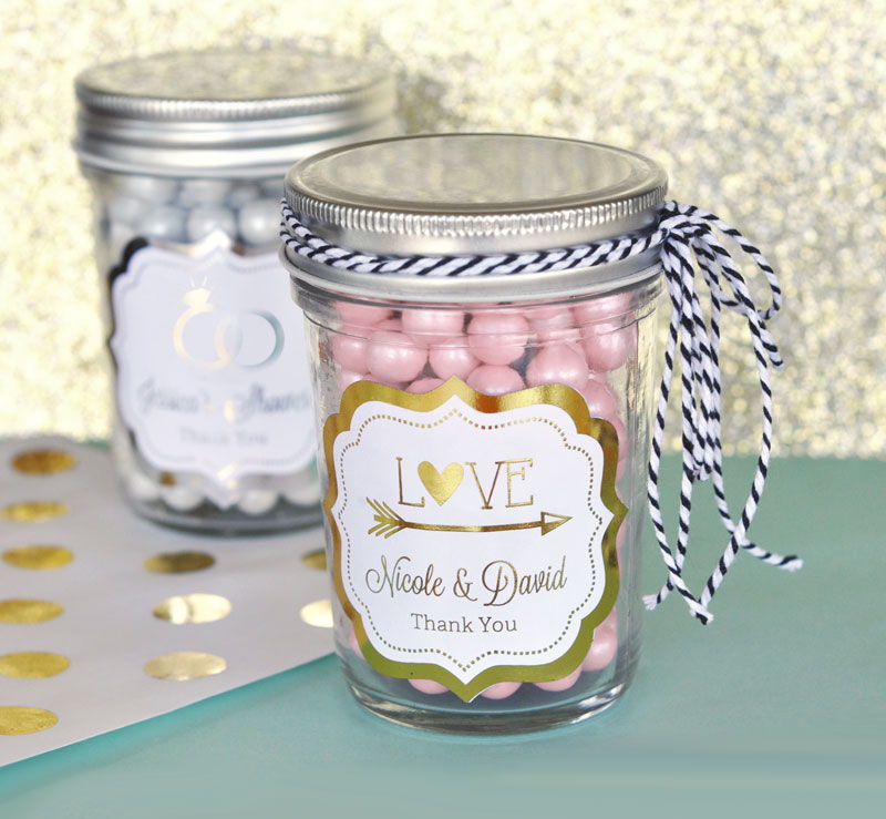Personalized wedding labels for mason jars
