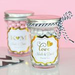 Personalized Metallic Foil Mini Mason Jars - Wedding