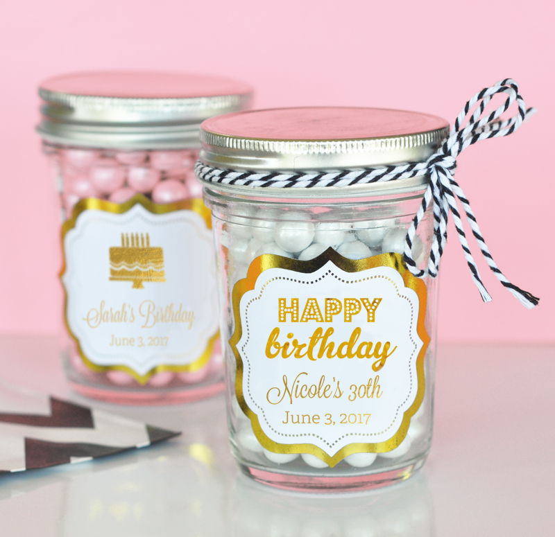 Wholesale Wedding Favors, Party Favors, by Event Blossom Personalized Metallic Foil Mini Mason
