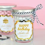 Personalized Metallic Foil Mini Mason Jars - Birthday