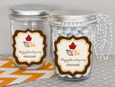 Personalized Thanksgiving Mini Mason Jars