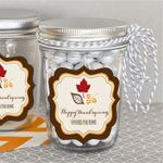 Personalized Thanksgiving Mini Mason Jars
