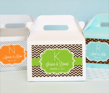 Personalized MOD Pattern Monogram Mini Gable Boxes (set of 12)