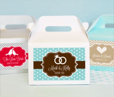 Personalized MOD Pattern Theme Mini Gable Boxes (set of 12)