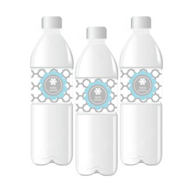 Personalized Winter Wonderland Party Water Bottle Labels