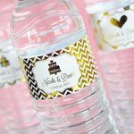 Personalized Metallic Foil Water Bottle Labels - Wedding