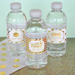 Personalized Metallic Foil Water Bottle Labels - Birthday