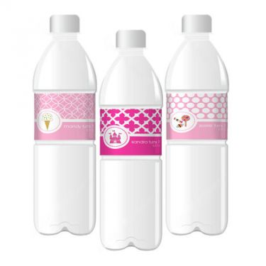 Personalized MOD Kid's Birthday Water Bottle Labels