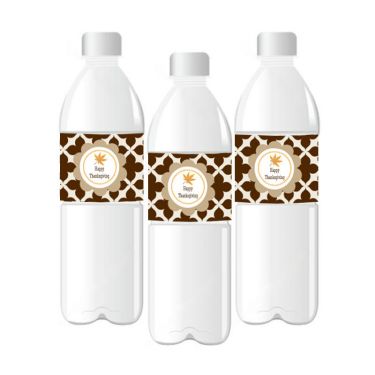 Personalized Thanksgiving Water Bottle Labels