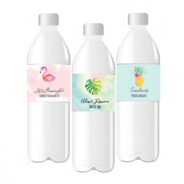Personalized Tropical Beach Water Bottle Labels
